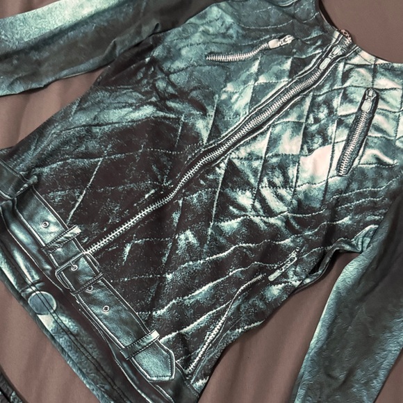 Fashion Nova Teal Spandex Printed Skirt Set - Picture 5 of 12